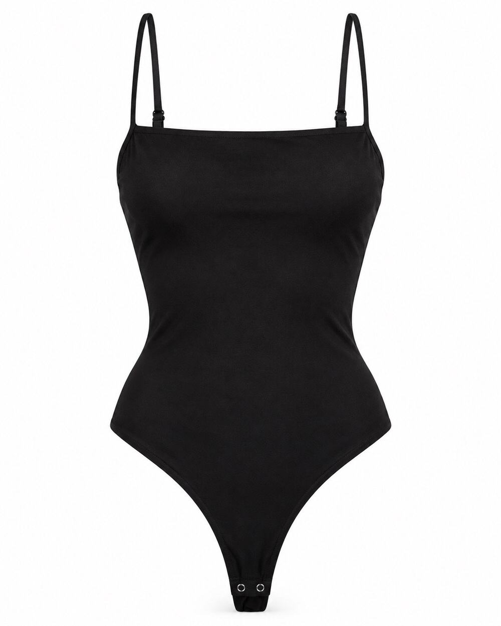 EasyGala Black Square Neck Thong Bodysuit M NWT Minimalist Y2K Going Out